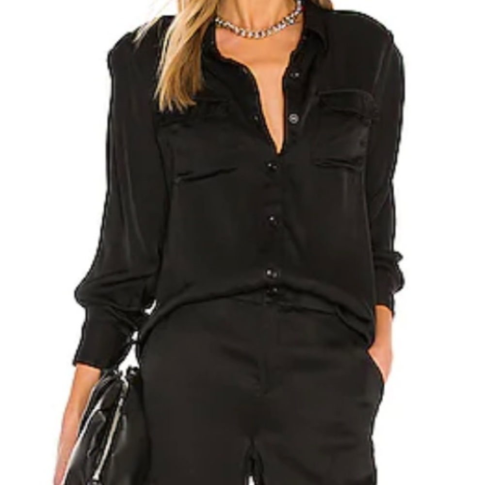 Black Button Down Belle Top